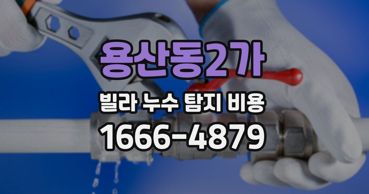 용산동2가 빌라 누수 탐지 비용