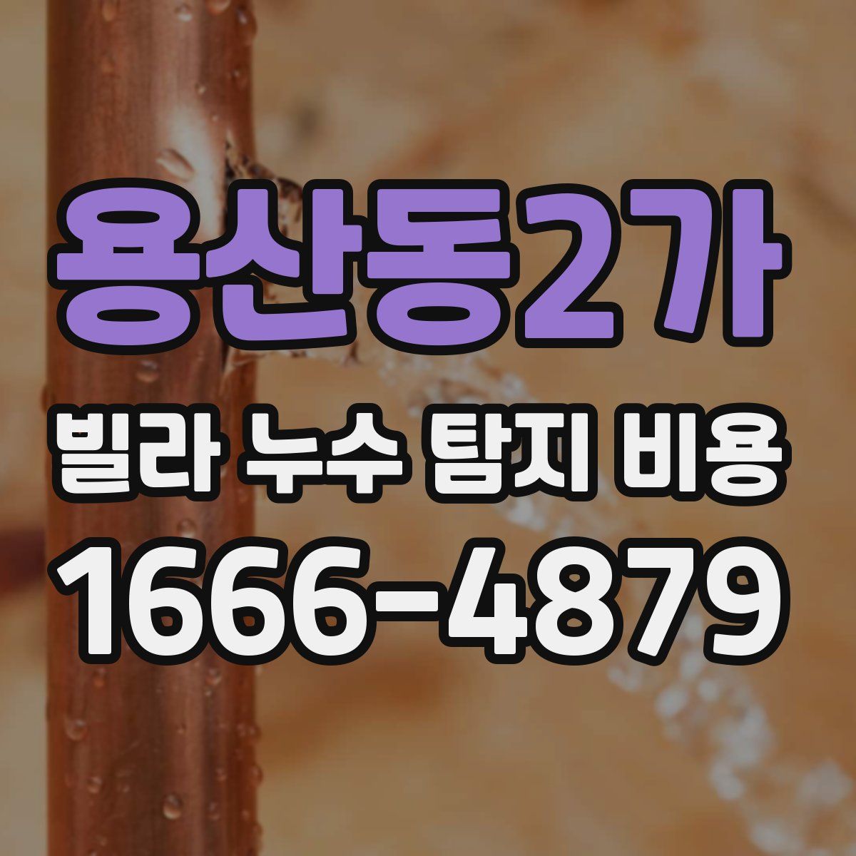 용산동2가 빌라 누수 탐지 비용