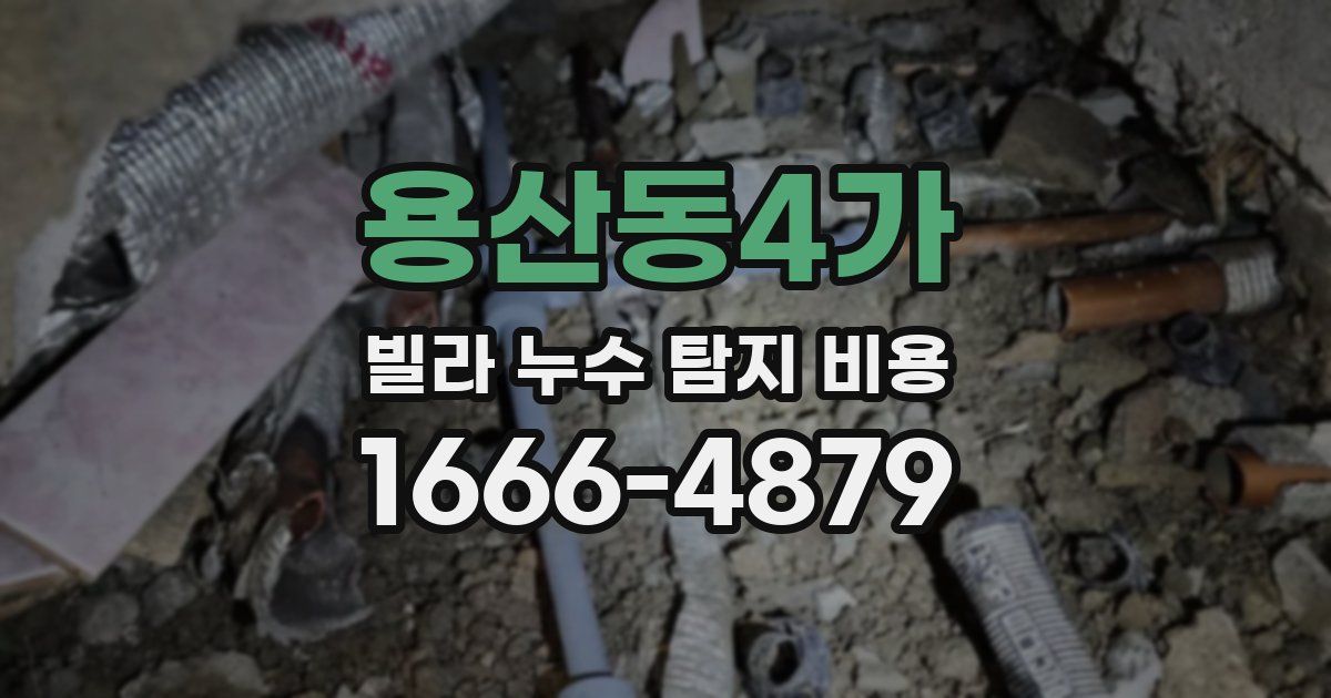용산동4가 빌라 누수 탐지 비용