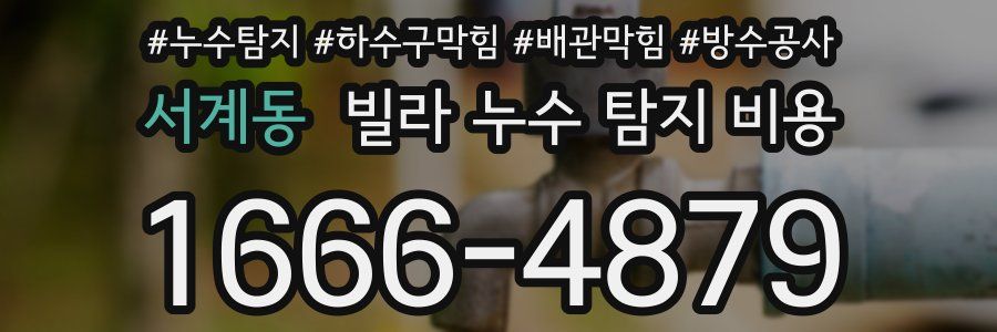 서계동 빌라 누수 탐지 비용