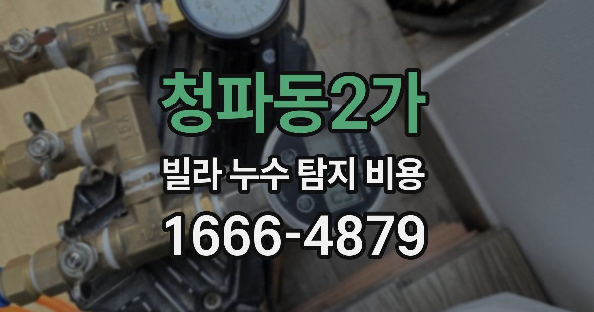 청파동2가 빌라 누수 탐지 비용