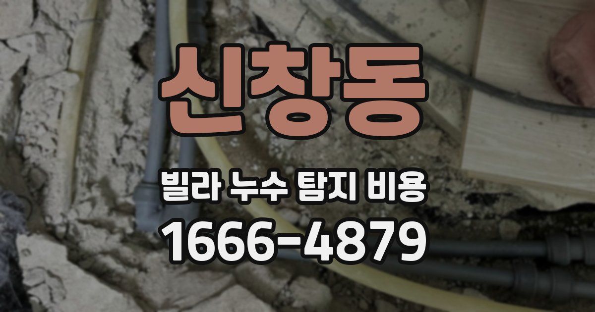 신창동 빌라 누수 탐지 비용