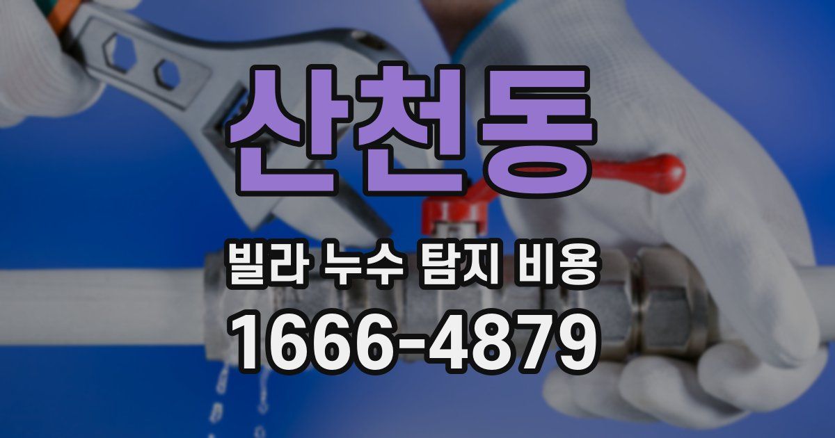 산천동 빌라 누수 탐지 비용