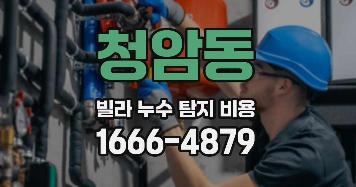 청암동 빌라 누수 탐지 비용