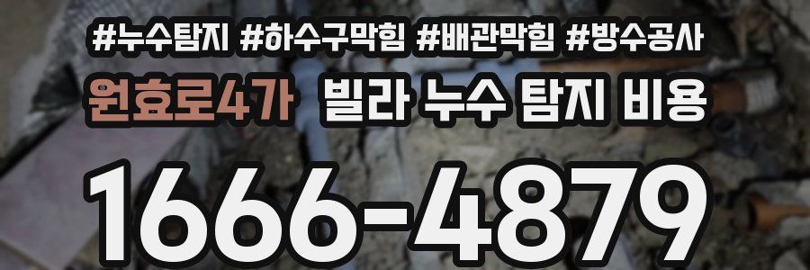원효로4가 빌라 누수 탐지 비용
