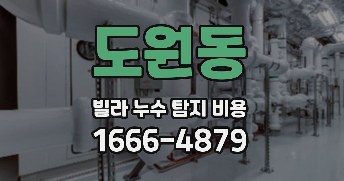 도원동 빌라 누수 탐지 비용
