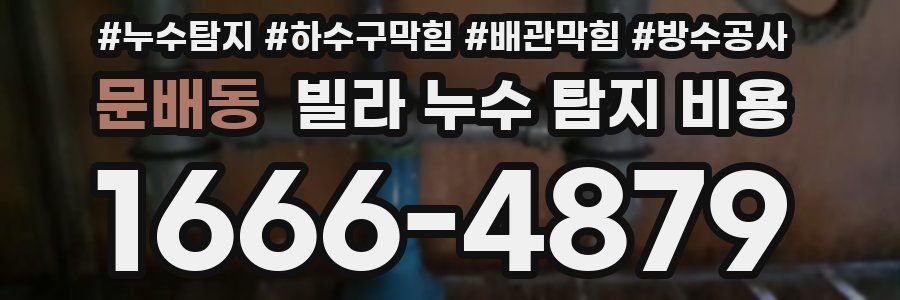 문배동 빌라 누수 탐지 비용