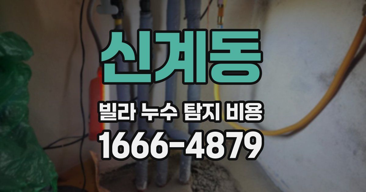 신계동 빌라 누수 탐지 비용