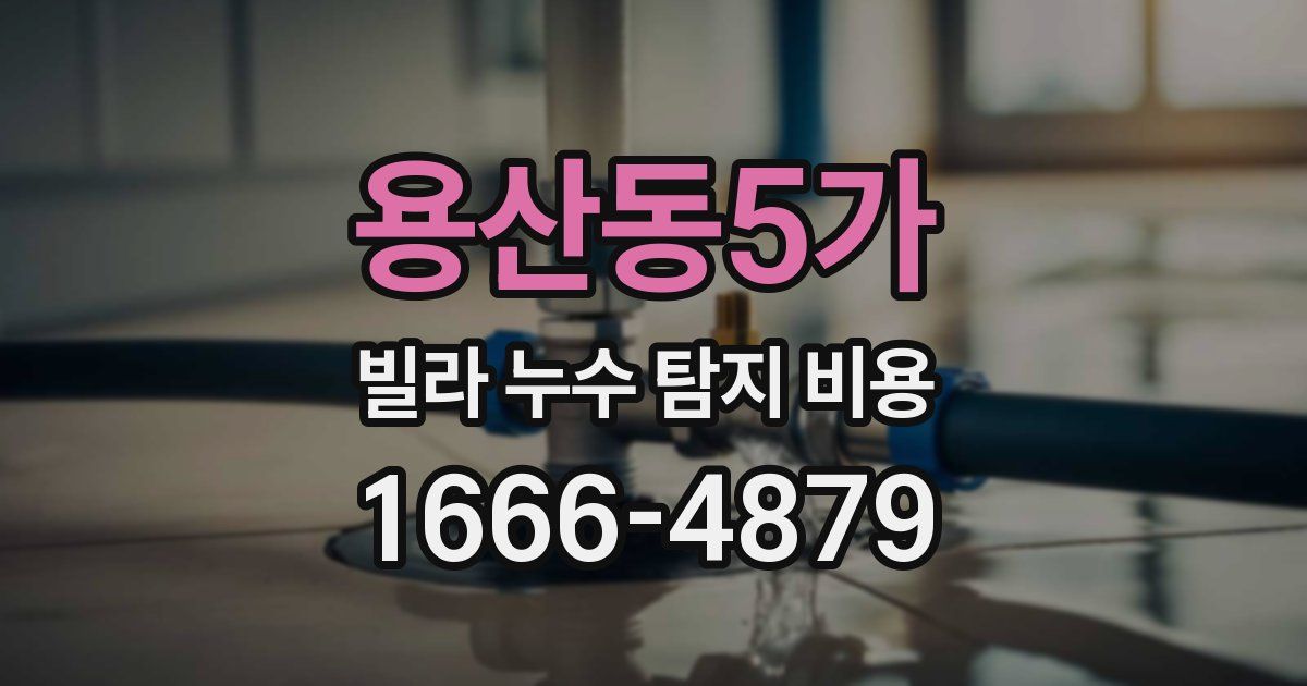 용산동5가 빌라 누수 탐지 비용