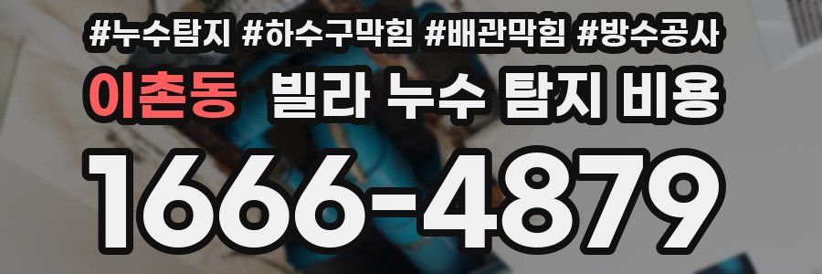 이촌동 빌라 누수 탐지 비용