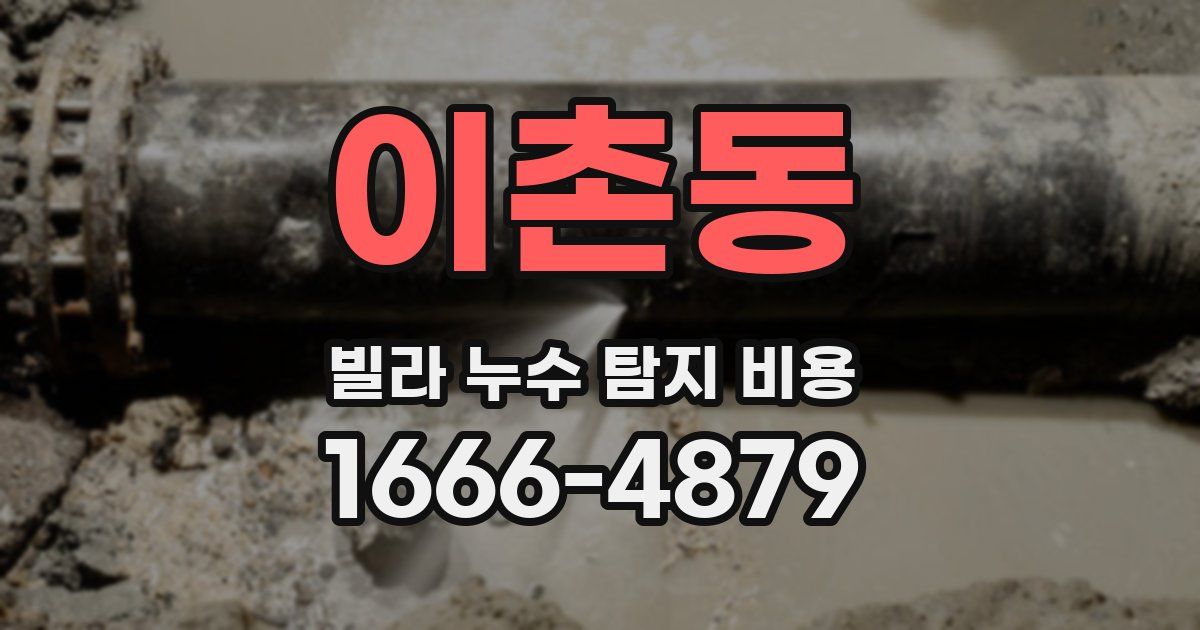 이촌동 빌라 누수 탐지 비용