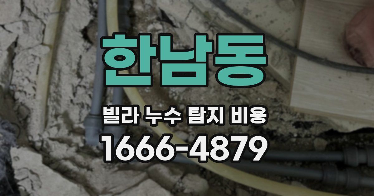 한남동 빌라 누수 탐지 비용