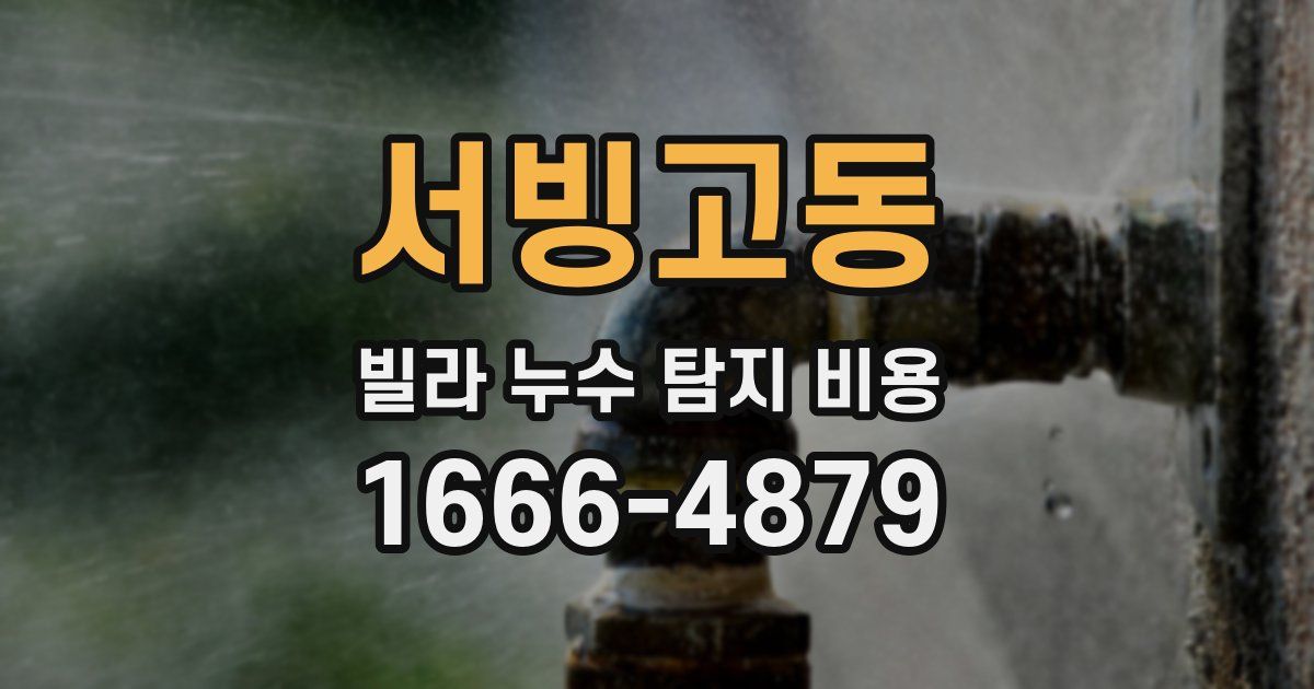 서빙고동 빌라 누수 탐지 비용