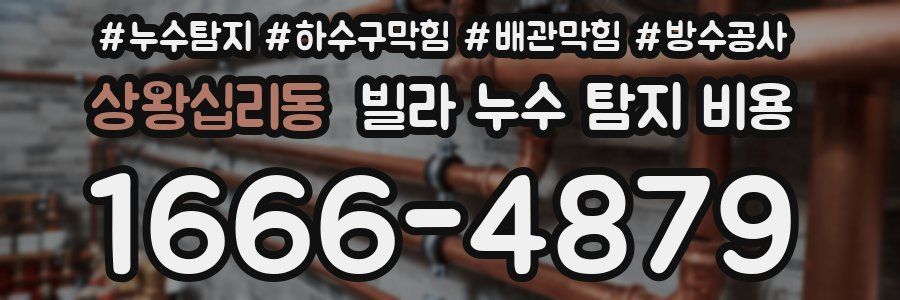 상왕십리동 빌라 누수 탐지 비용