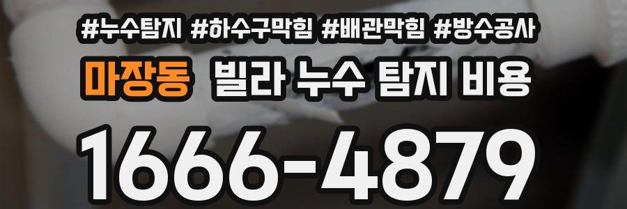 마장동 빌라 누수 탐지 비용