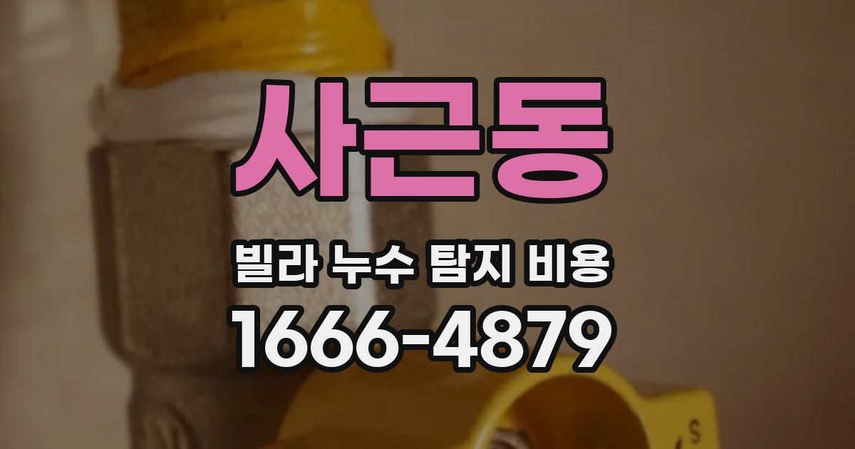 사근동 빌라 누수 탐지 비용
