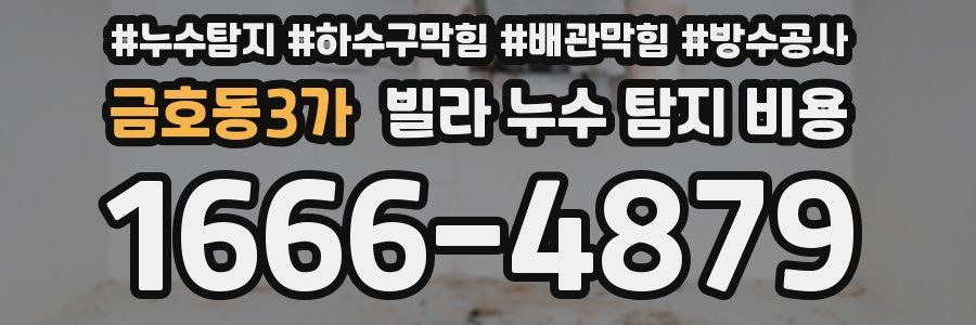 금호동3가 빌라 누수 탐지 비용