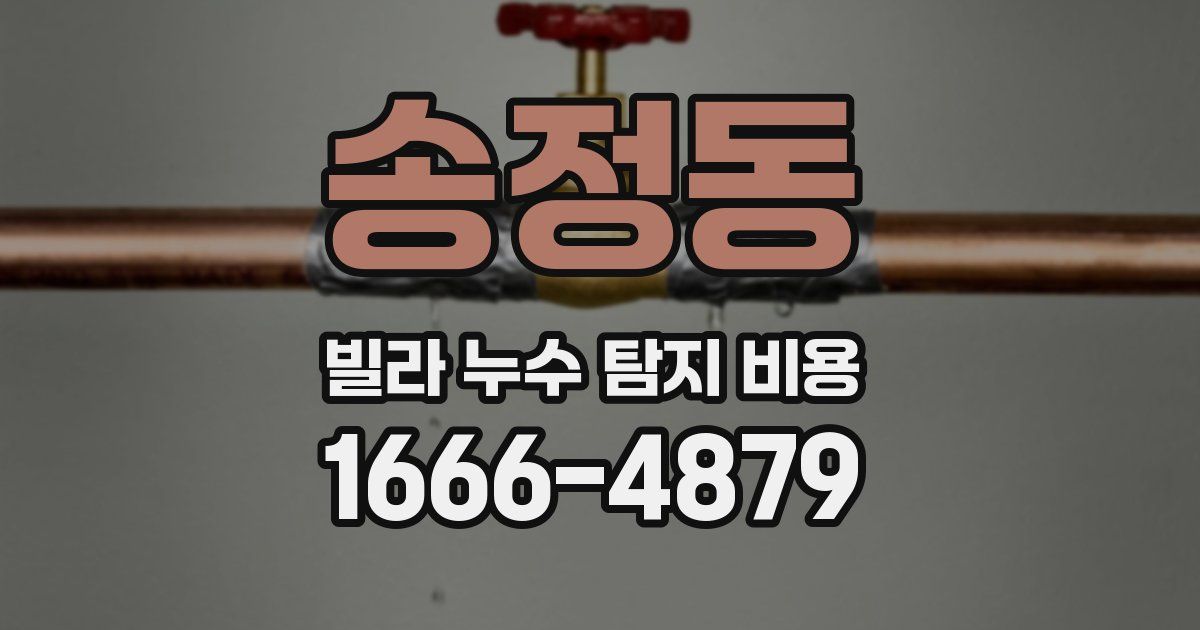 송정동 빌라 누수 탐지 비용