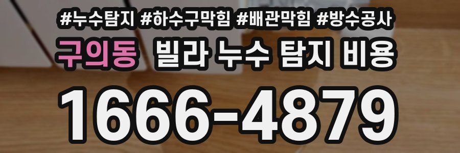구의동 빌라 누수 탐지 비용