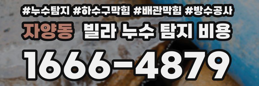 자양동 빌라 누수 탐지 비용