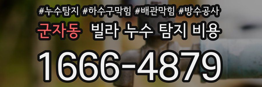군자동 빌라 누수 탐지 비용