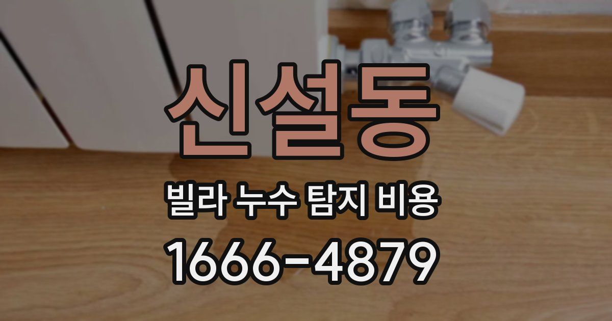 신설동 빌라 누수 탐지 비용