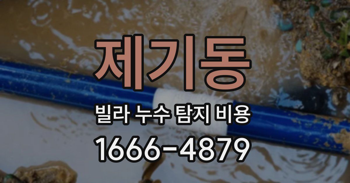 제기동 빌라 누수 탐지 비용