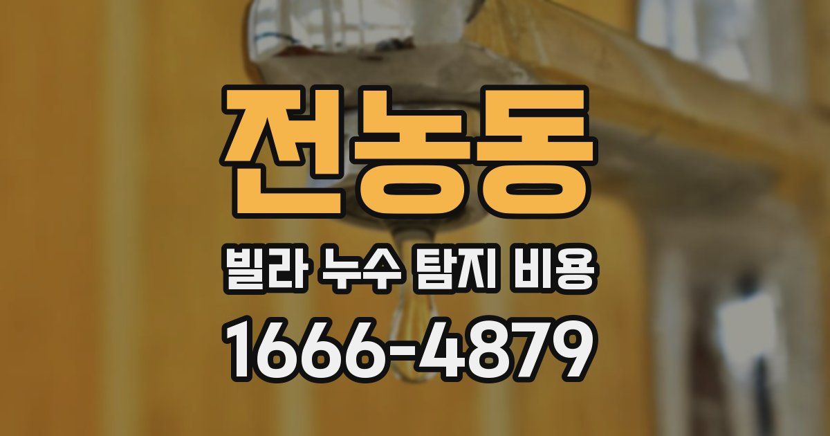 전농동 빌라 누수 탐지 비용