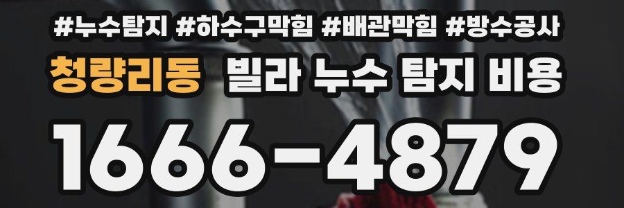 청량리동 빌라 누수 탐지 비용