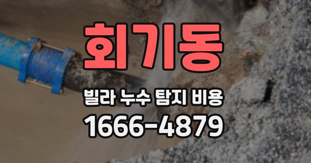 회기동 빌라 누수 탐지 비용