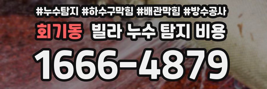 회기동 빌라 누수 탐지 비용