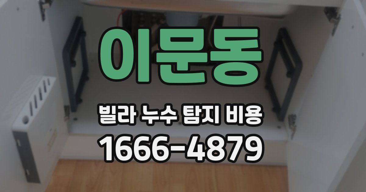 이문동 빌라 누수 탐지 비용