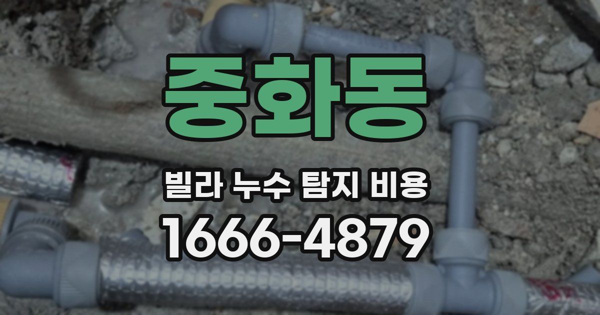 중화동 빌라 누수 탐지 비용