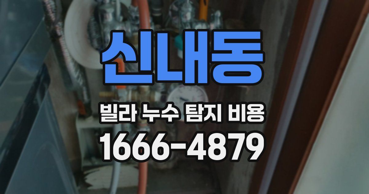 신내동 빌라 누수 탐지 비용