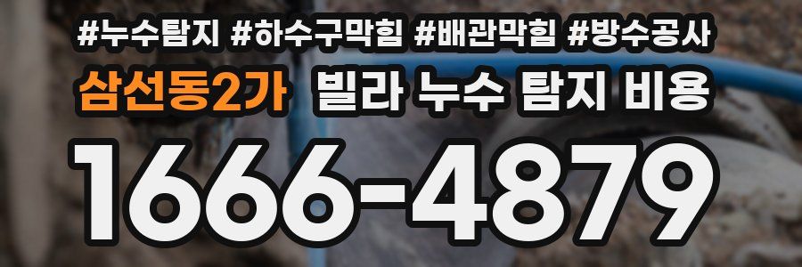 삼선동2가 빌라 누수 탐지 비용