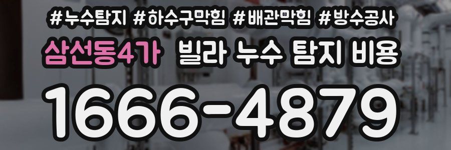 삼선동4가 빌라 누수 탐지 비용