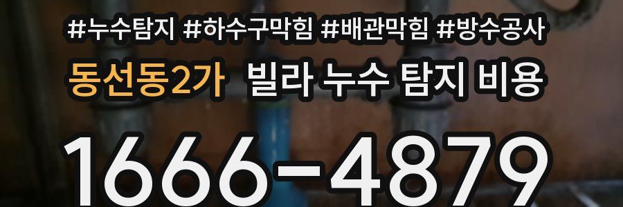 동선동2가 빌라 누수 탐지 비용