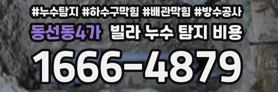 동선동4가 빌라 누수 탐지 비용