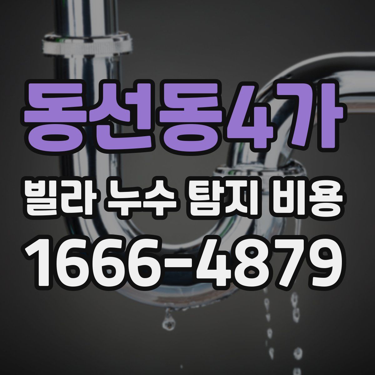 동선동4가 빌라 누수 탐지 비용