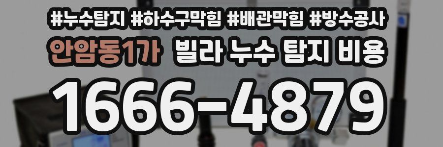 안암동1가 빌라 누수 탐지 비용