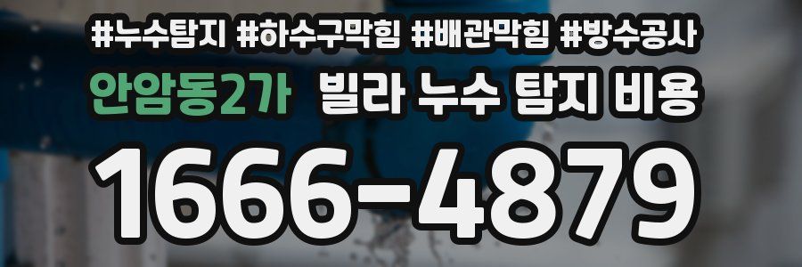 안암동2가 빌라 누수 탐지 비용