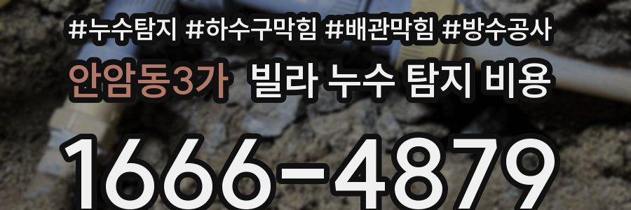 안암동3가 빌라 누수 탐지 비용