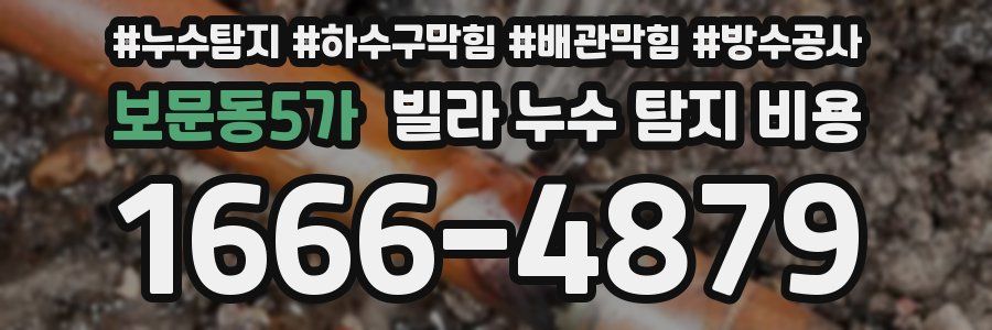 보문동5가 빌라 누수 탐지 비용