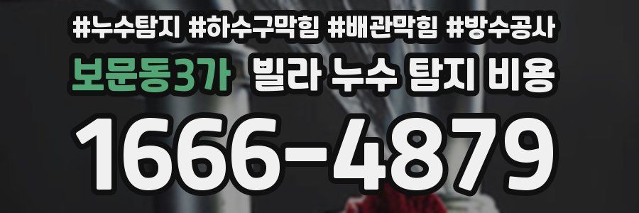 보문동3가 빌라 누수 탐지 비용