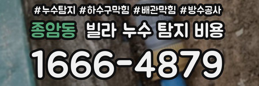 종암동 빌라 누수 탐지 비용