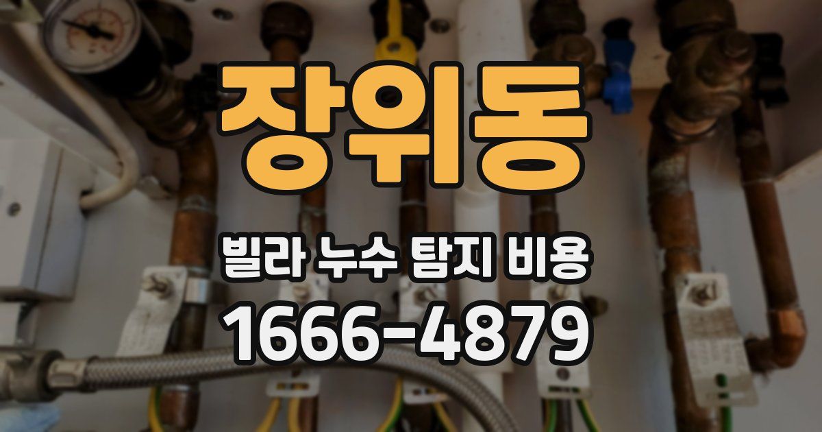 장위동 빌라 누수 탐지 비용