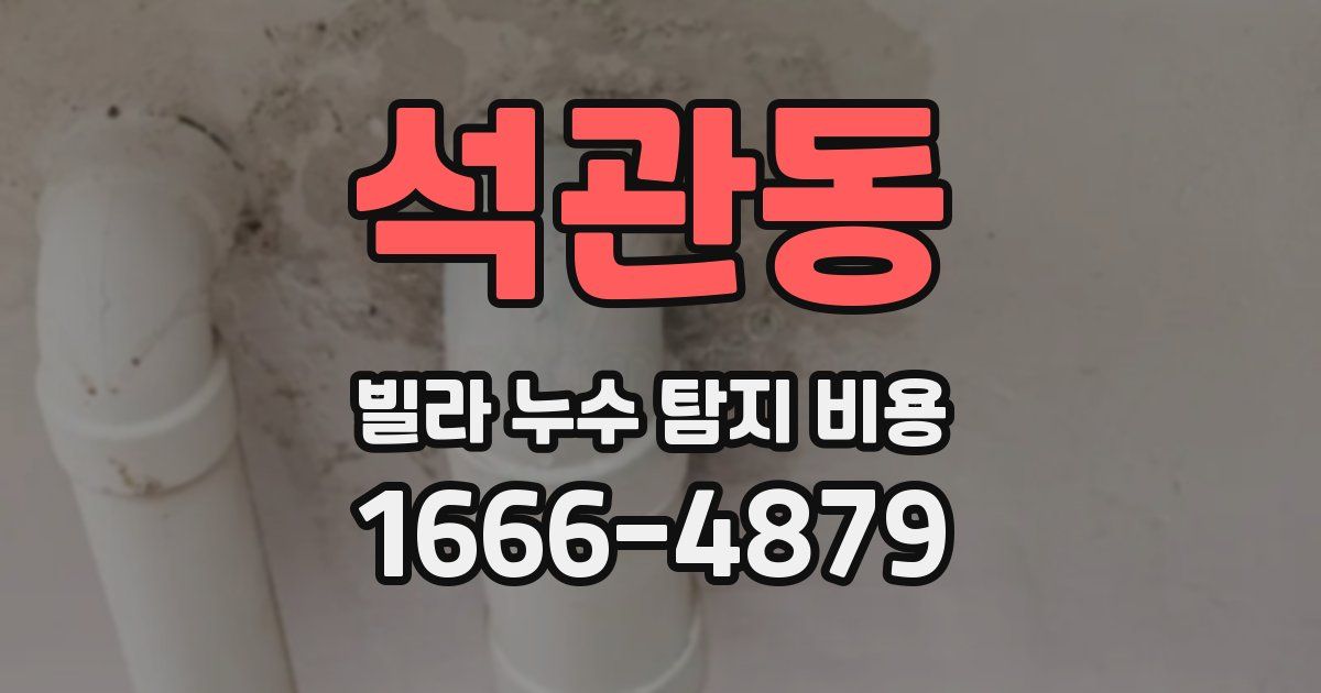 석관동 빌라 누수 탐지 비용