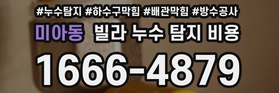 미아동 빌라 누수 탐지 비용