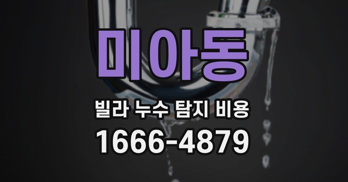 미아동 빌라 누수 탐지 비용