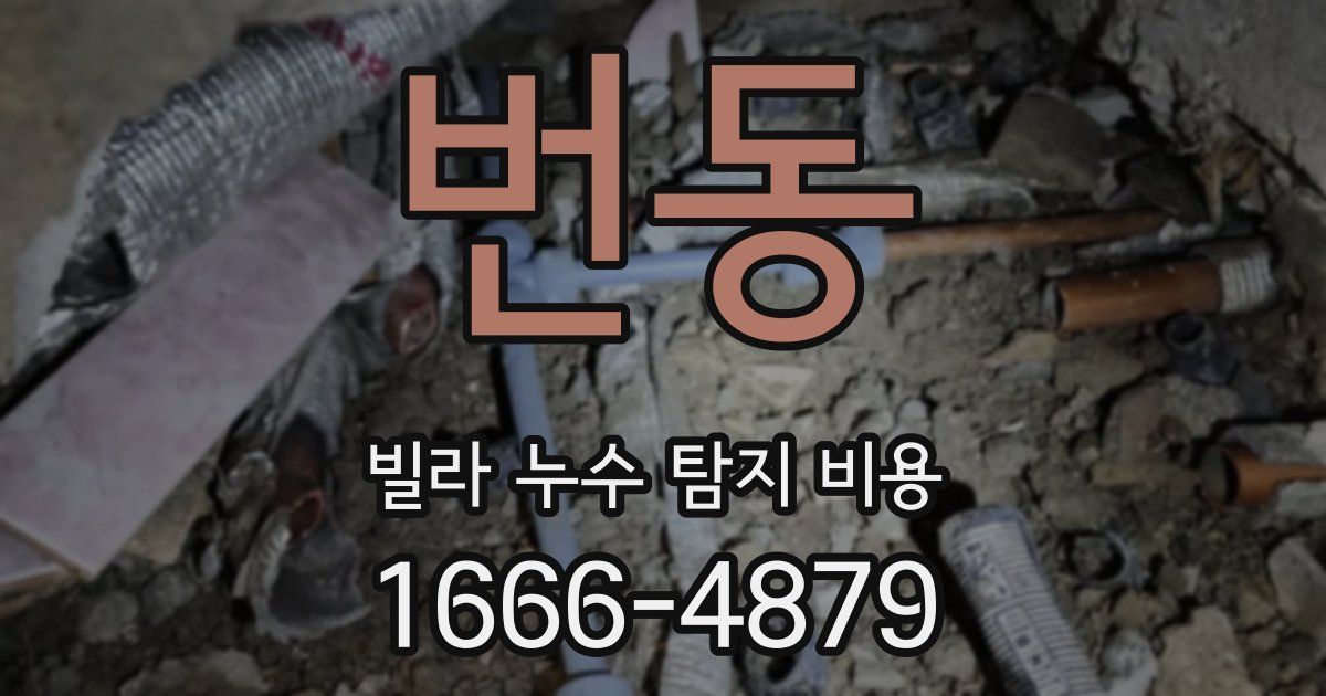 번동 빌라 누수 탐지 비용